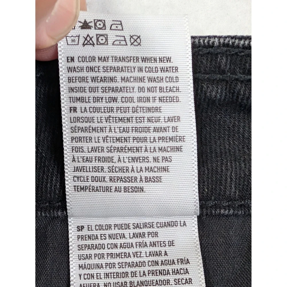 American Eagle Womens Denim Mini Skirt Sz 14 Button Front Black - Picture 5 of 8